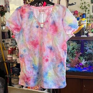 Koi Multicolor Tie-Dye Blouse